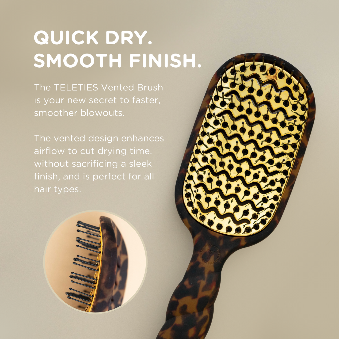 Teleties - Vented Hair Brush | Tortoise
