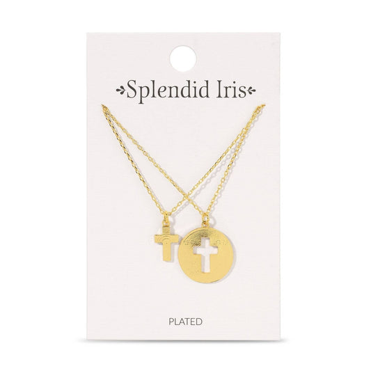 Splendid Iris - BFF Pair of Cross Necklaces - 926 West