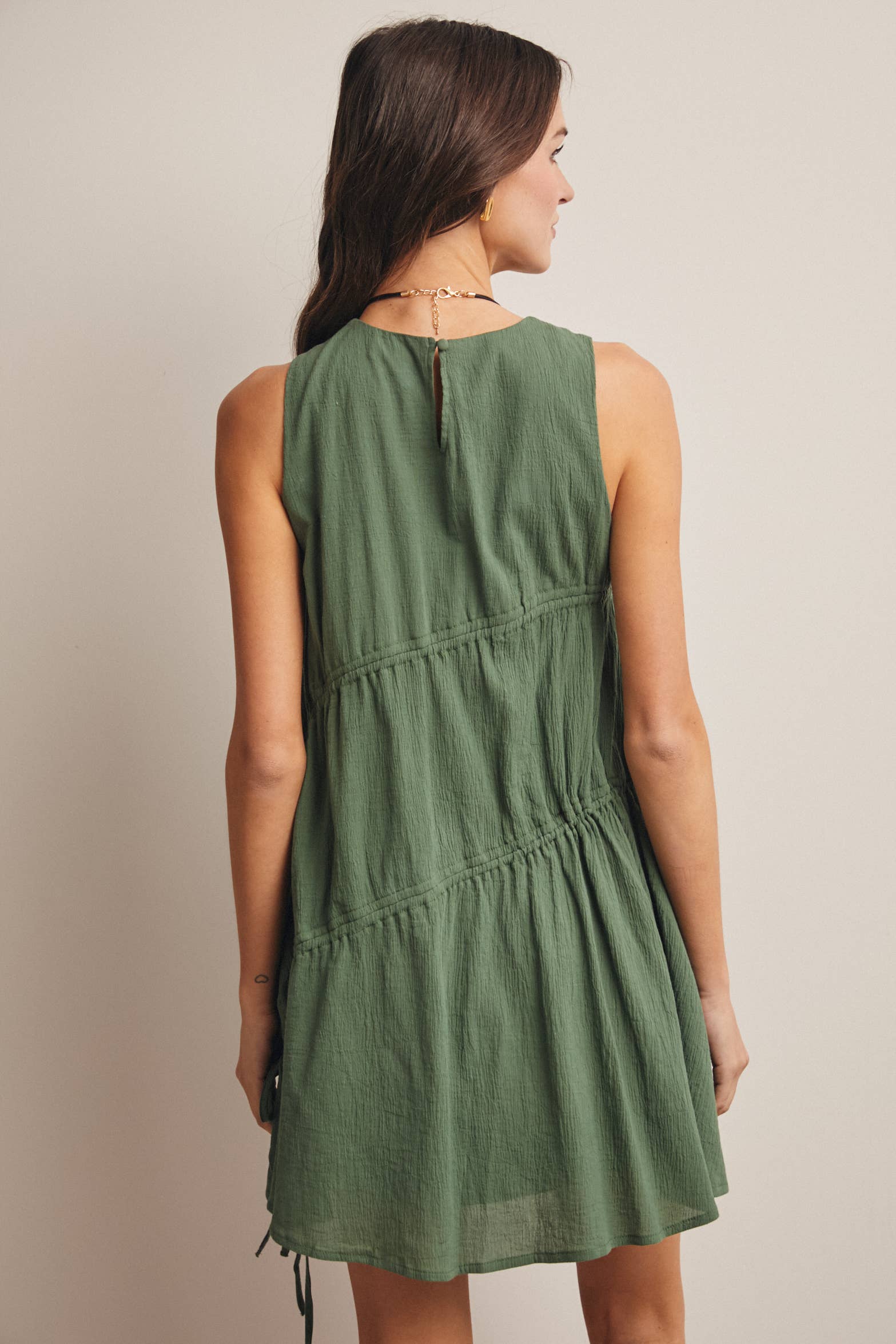Forte - Ruched Tie-Detail Lined Mini Dress - 926 West