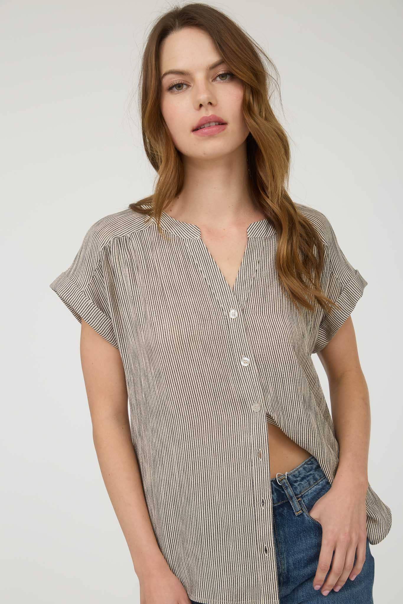 BLU PEPPER - INSTRIPE SHORT CUFF SLEEVE BUTTON DOWN SHIRT - 926 West