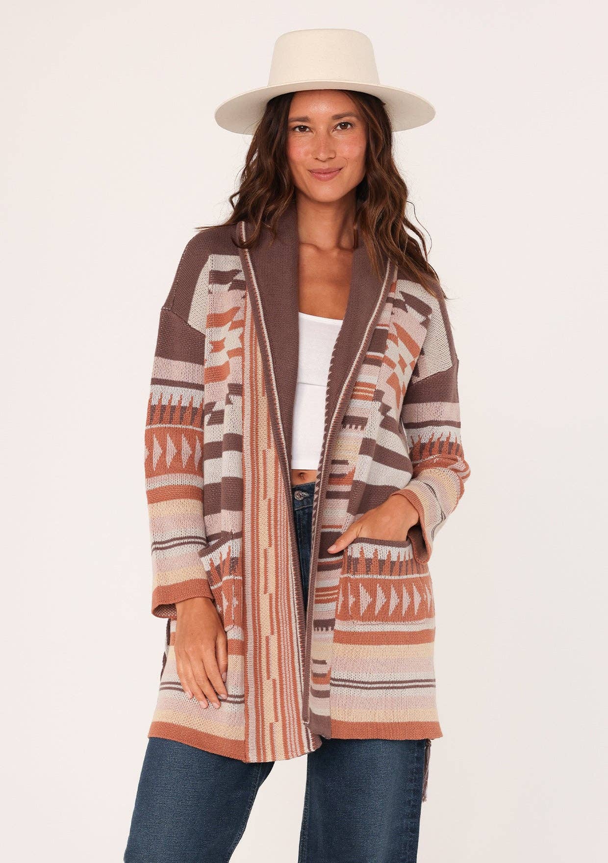 Heritage Jacquard Long Sleeve Wrap Cardigan Lovestitch