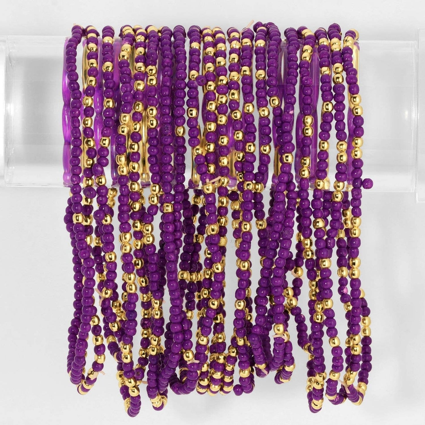 Splendid Iris - Stretch Seed Bead Solid Game Day Bracelets - 926 West