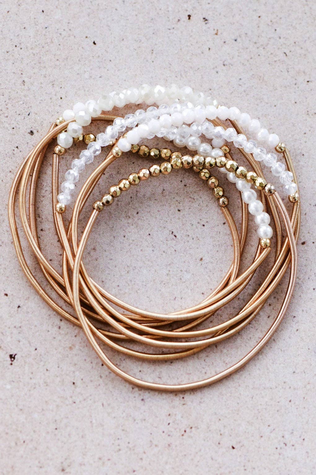 Boho Layered Spring Coil Guitar String Bracelet Set - 926 West