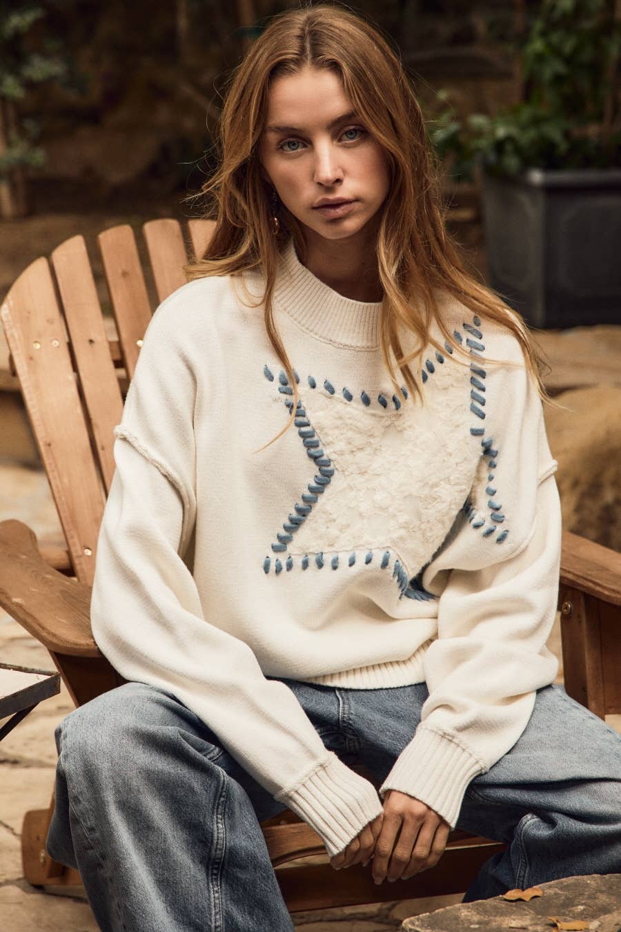 Star Long-sleeve Oversized Sweatshirt
