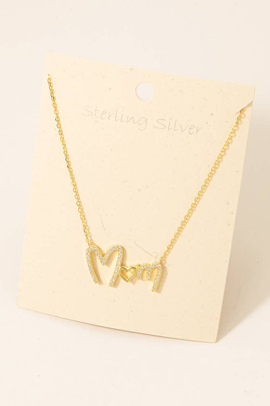 Pave Mom Pendant Necklace 926 WEST