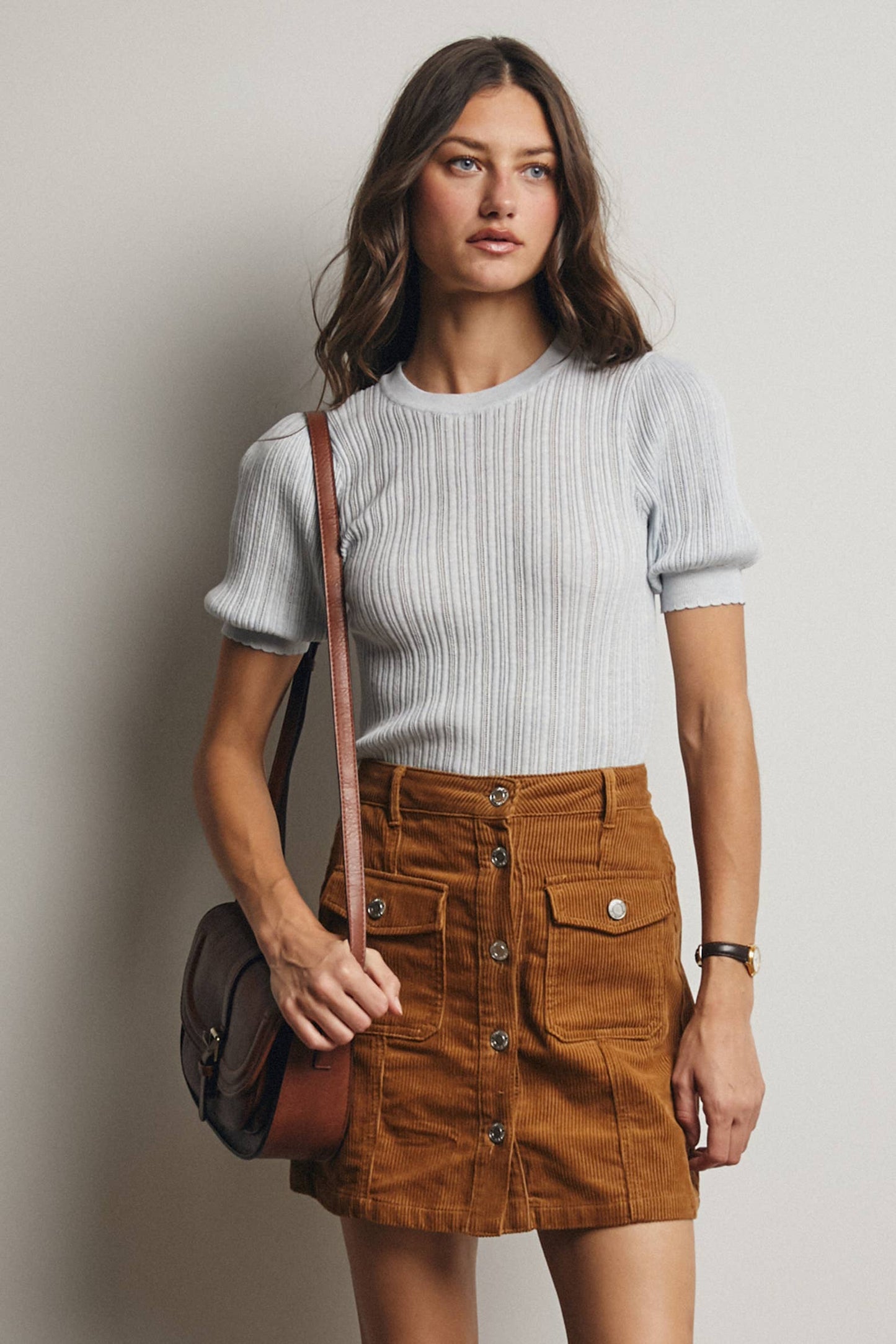 Forte- Textured Knit Puff Sleeve Top - 926 West