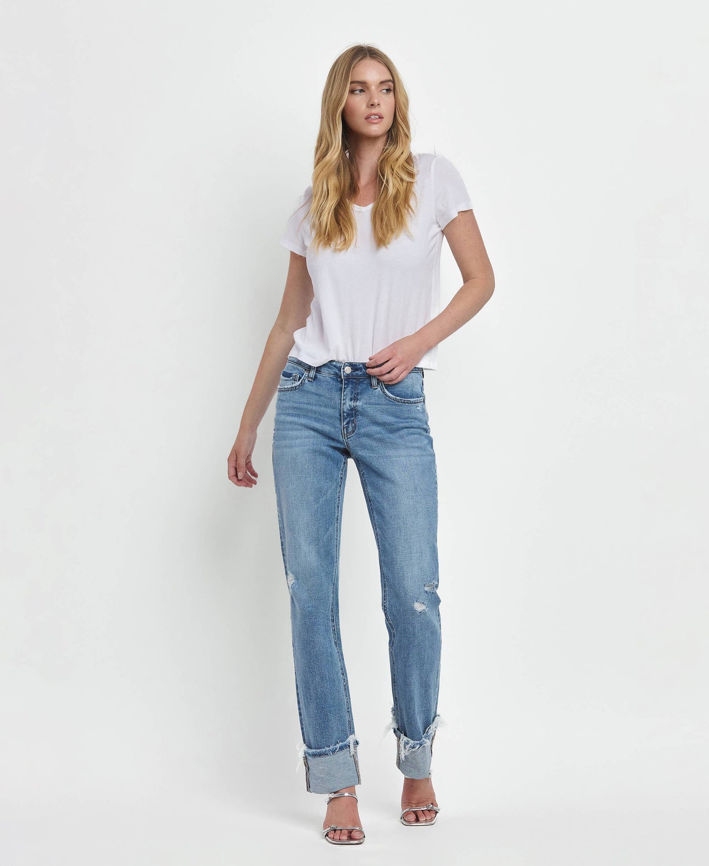 MID RISE CUFFED STRAIGHT JEANS LV1504 Lovervet by VERVET