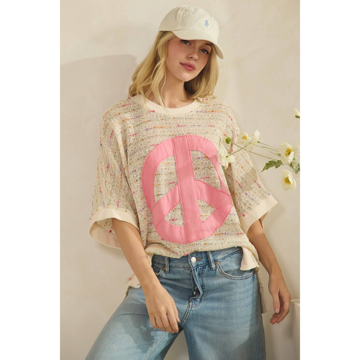 Sage & Fig - CANDY POP PEACE KNIT TOP