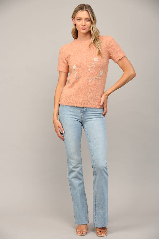 WHIMSICAL SHORT SLEEVE SWEATER