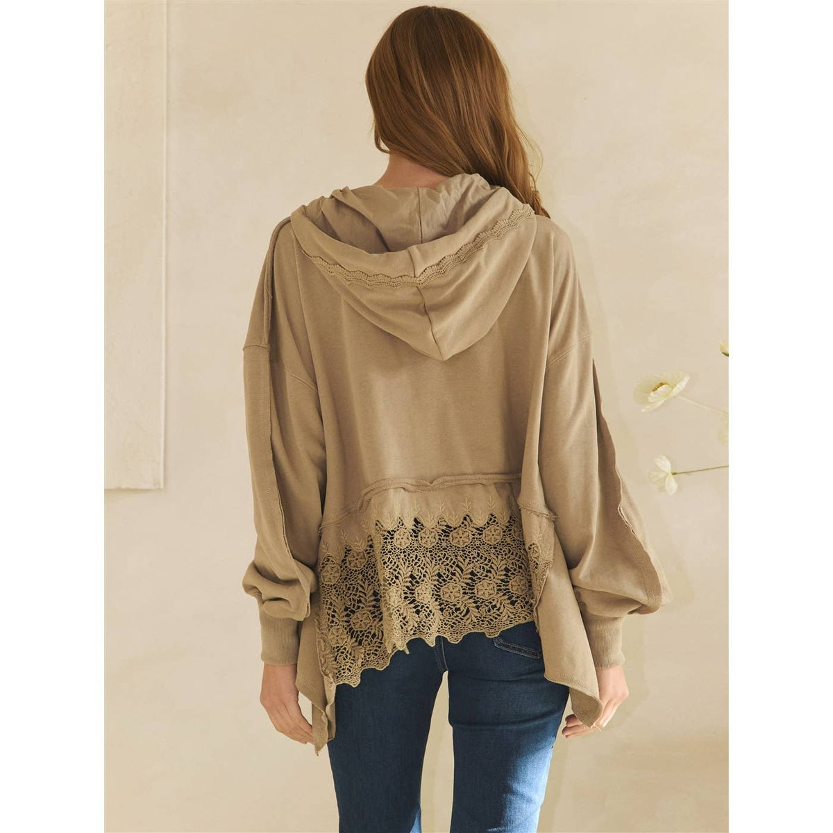 Willow Mineral-Wash Terry & Eyelet Sweatshirt