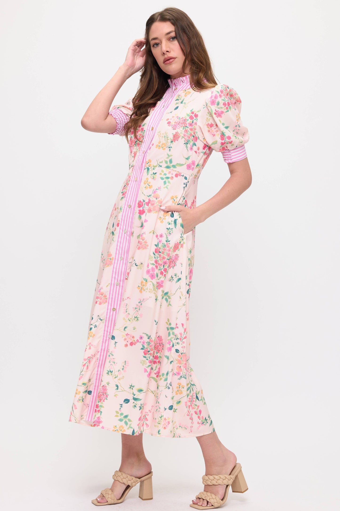 Beeson River Floral Shirt Midi Dress