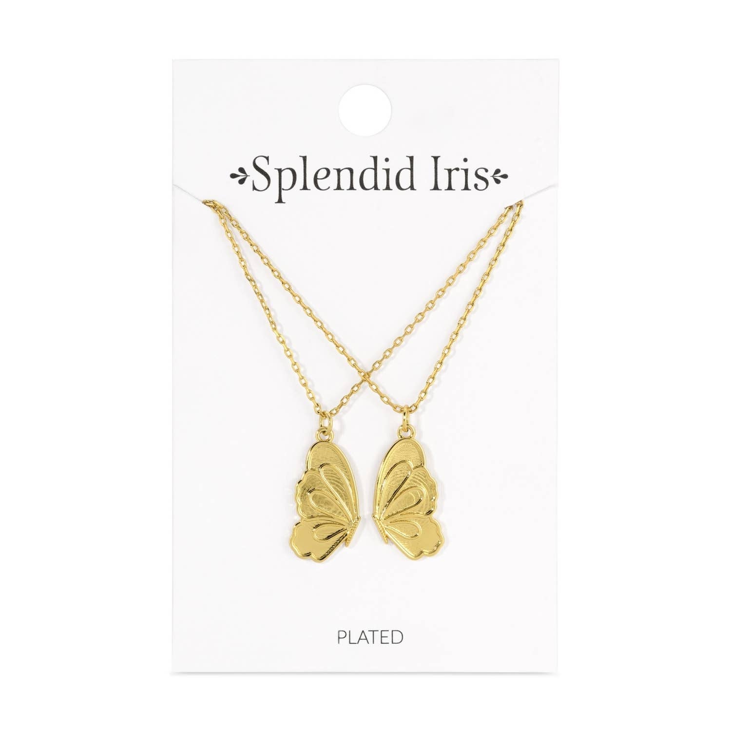 Splendid Iris - BFF Pair Of Butterfly Halves Friendship Necklaces - 926 West