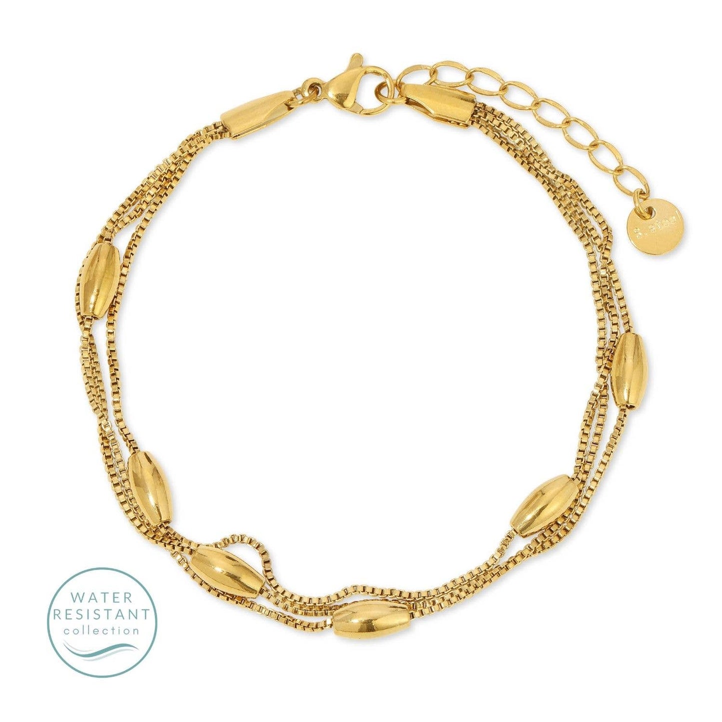 Triple Layer Accented Water-Resistant Bracelet
