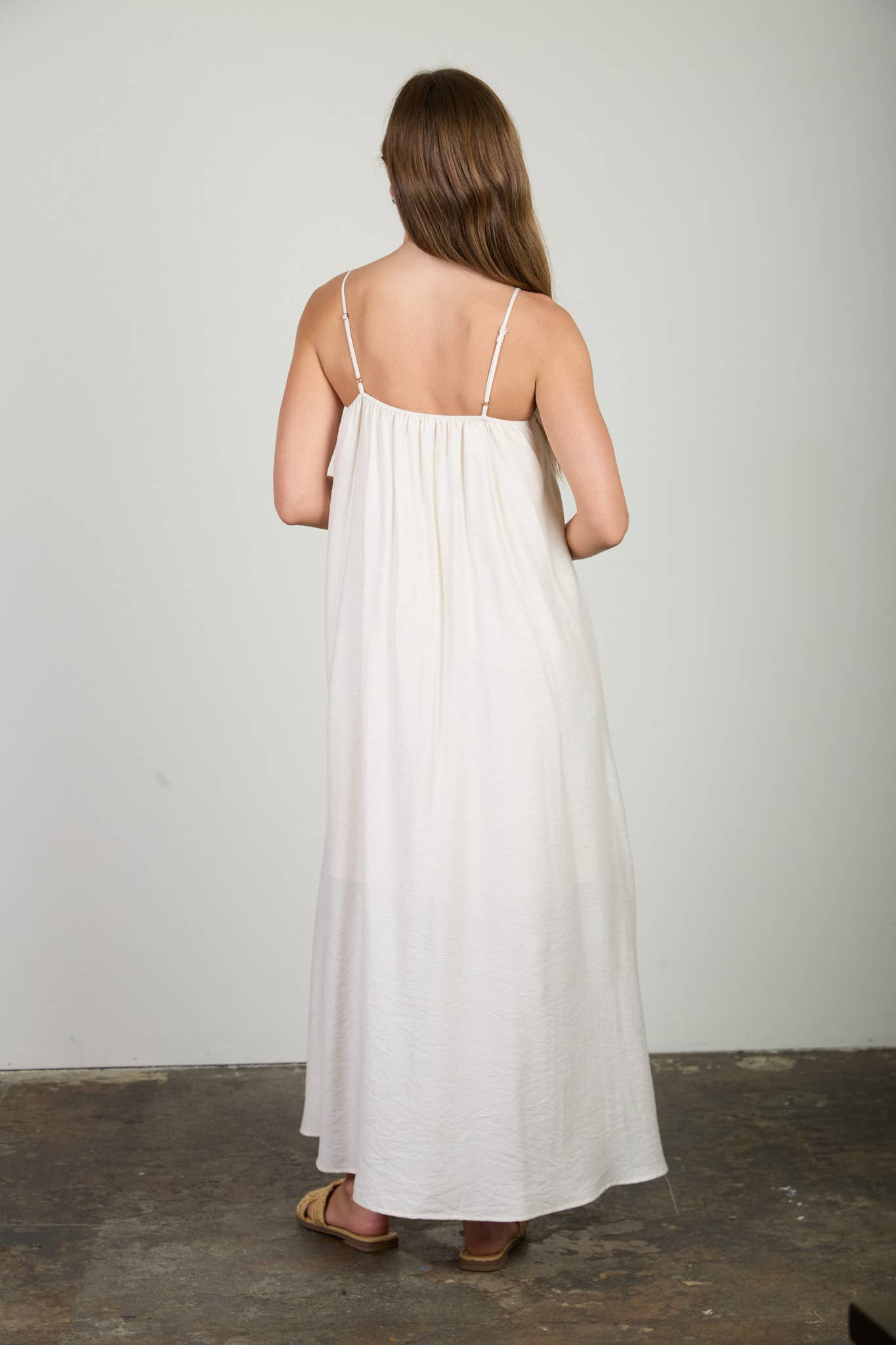 Blu Pepper - PLEATED PINTUCK DETAIL SPAGHETTI STRAP MAXI DRESS - 926 West