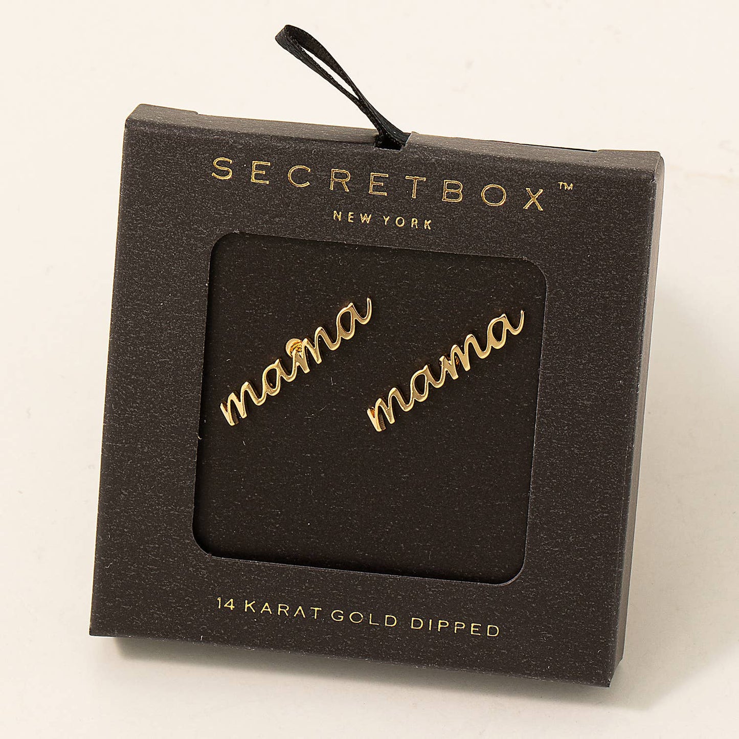 Secret Box Handwritten Mama Stud Earrings 926 WEST