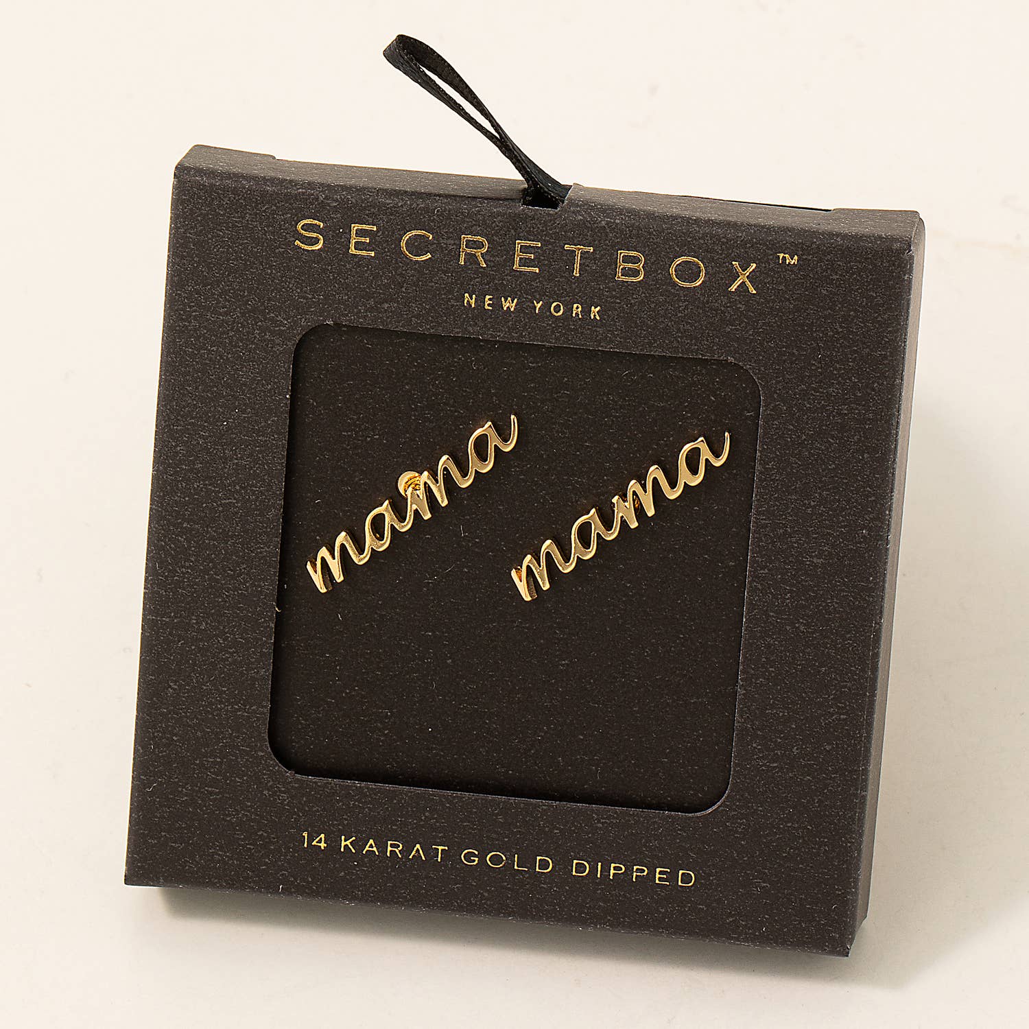 Secret Box Handwritten Mama Stud Earrings 926 WEST