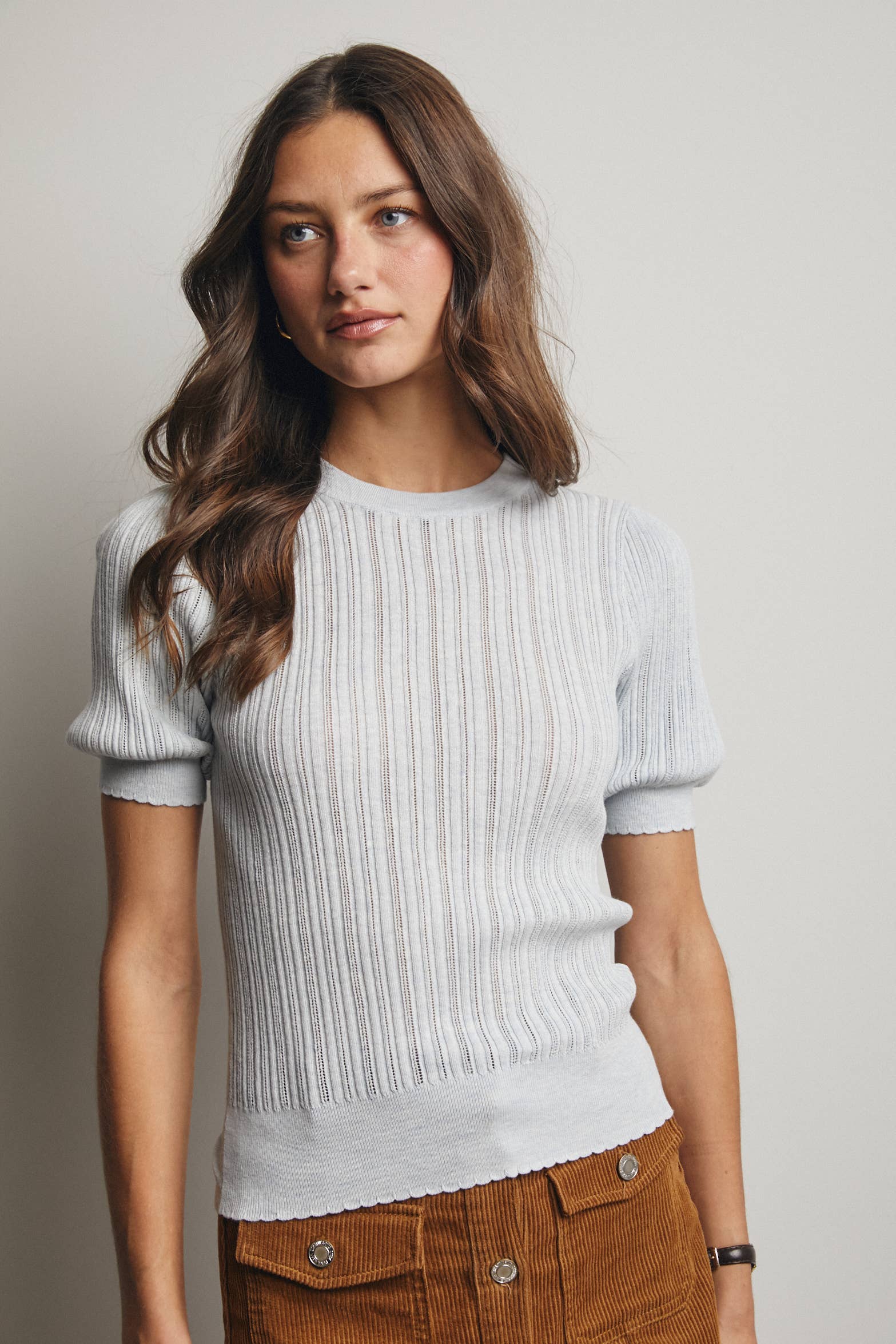 Forte- Textured Knit Puff Sleeve Top - 926 West