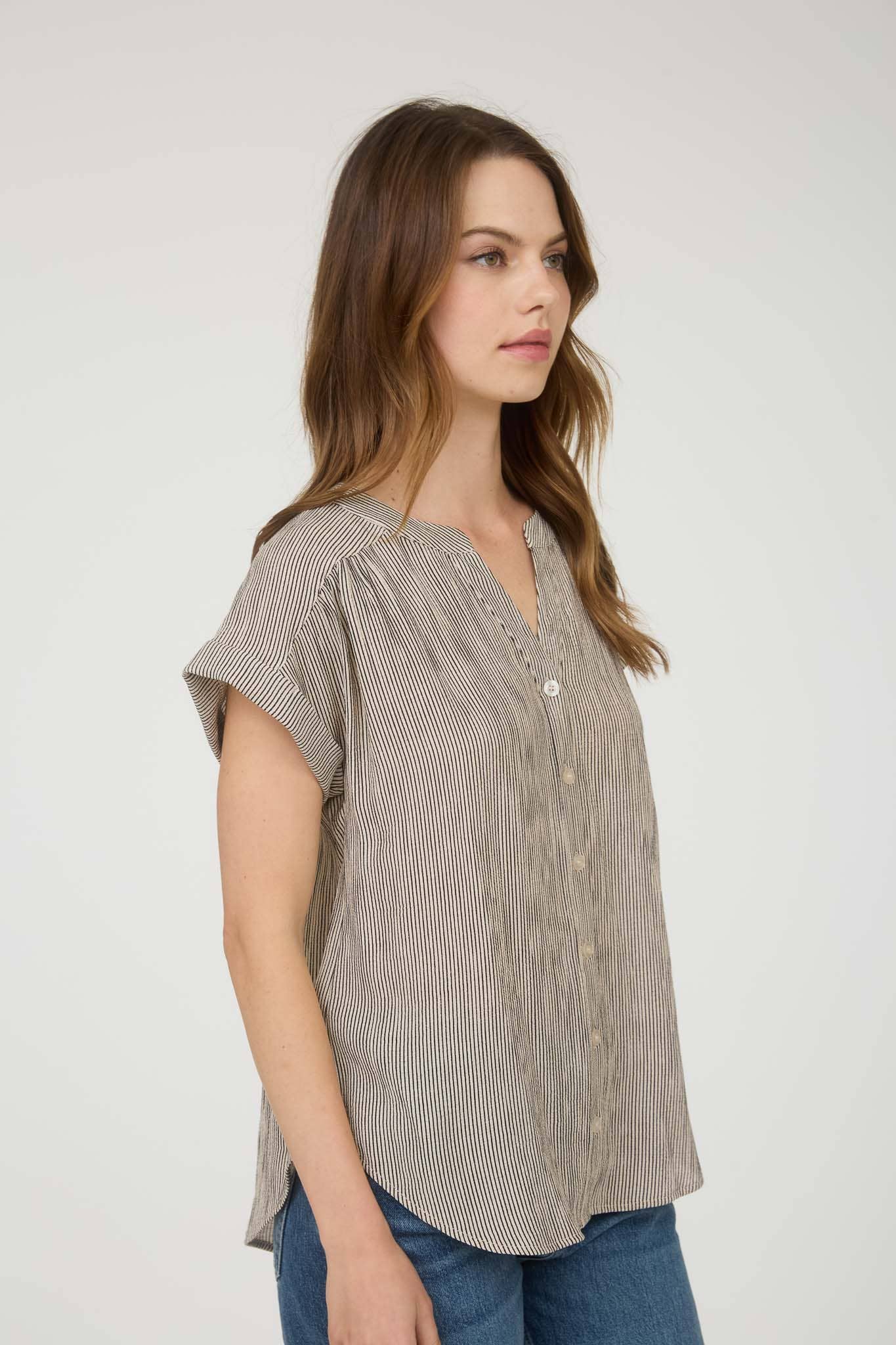 BLU PEPPER - INSTRIPE SHORT CUFF SLEEVE BUTTON DOWN SHIRT - 926 West
