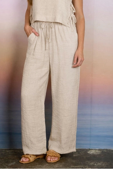 Blu Pepper Front Tie Lined Pants