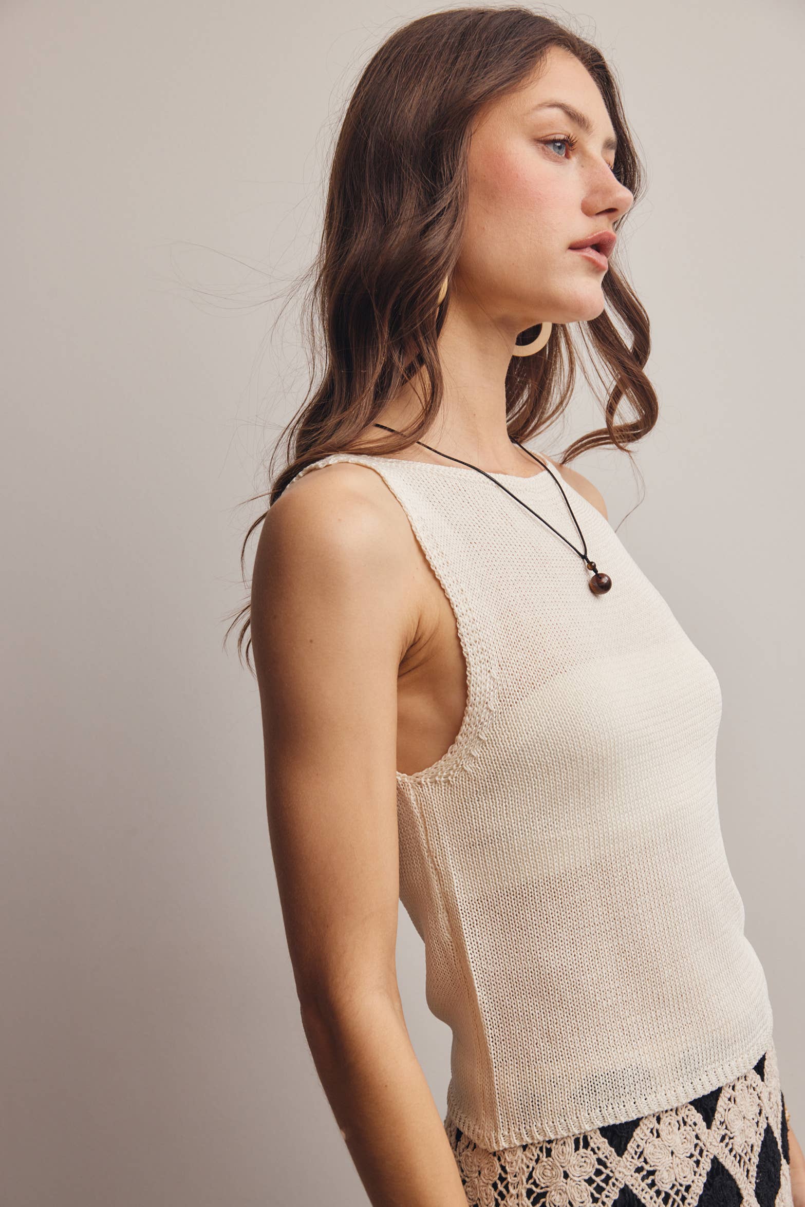 Forte Sleeveless Cotton Knit Tank Top - 926 West
