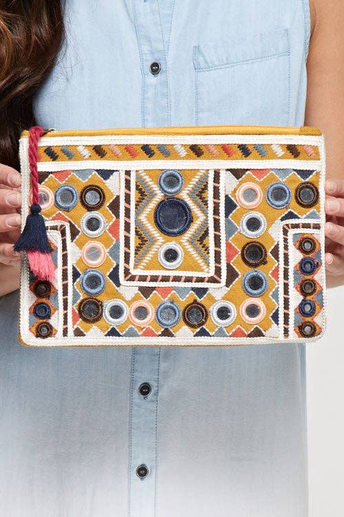 Mirrored Embroidered Clutch 926 WEST