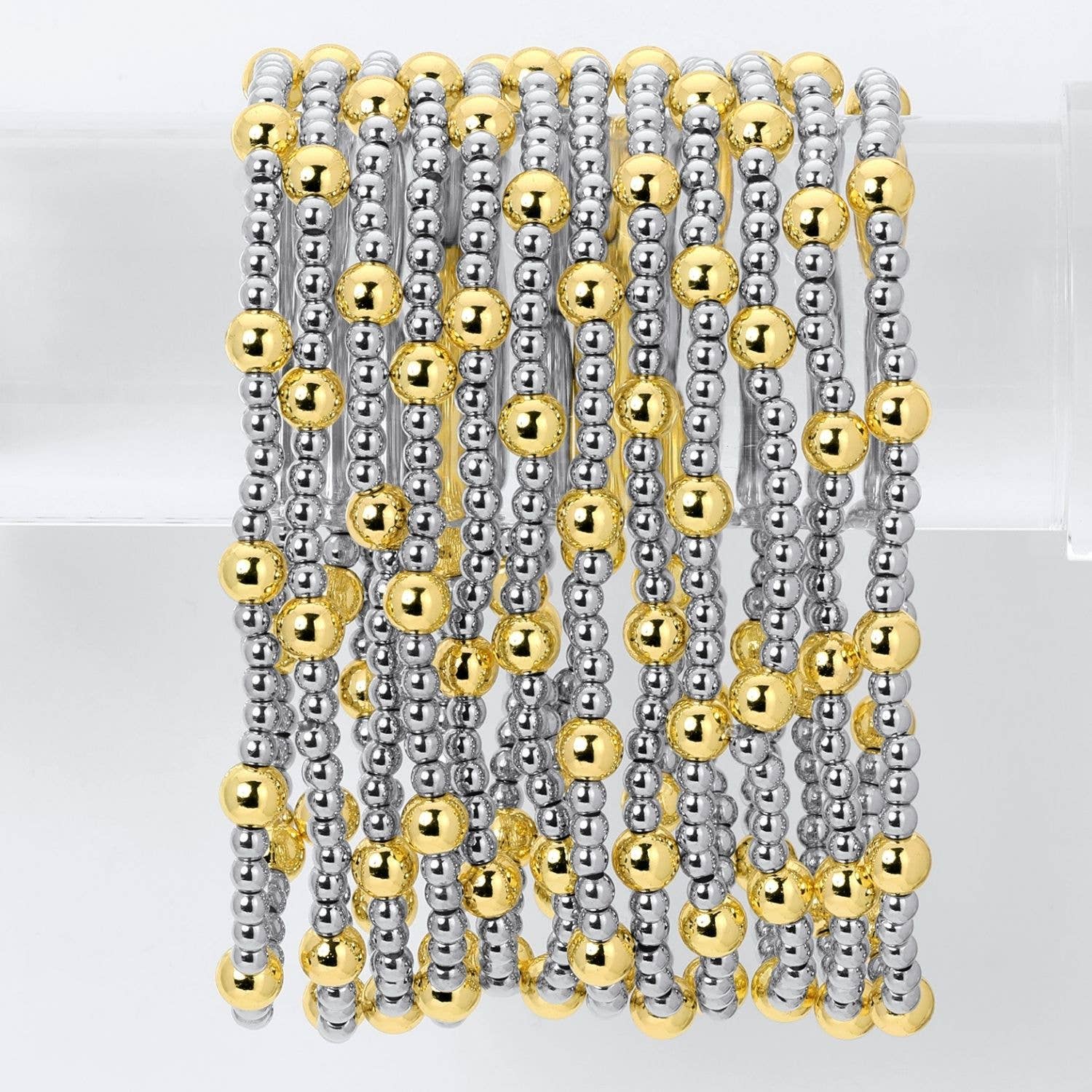 Splendid Iris Two-Tone Stretch Bracelet 3mm/5mm B3441 - 926 West