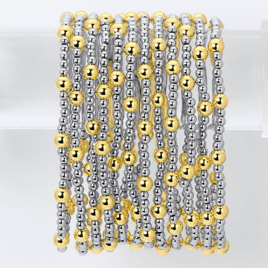 Splendid Iris Two-Tone Stretch Bracelet 3mm/5mm B3441 - 926 West