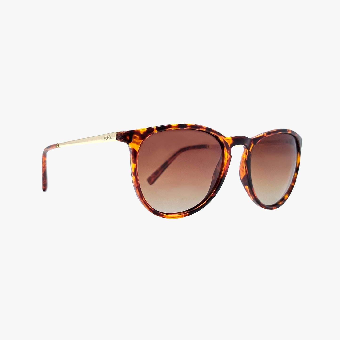 Kohv - HALE CLASSIC TORTOISE Polarized Round Fashion Sunglasses - 926 West