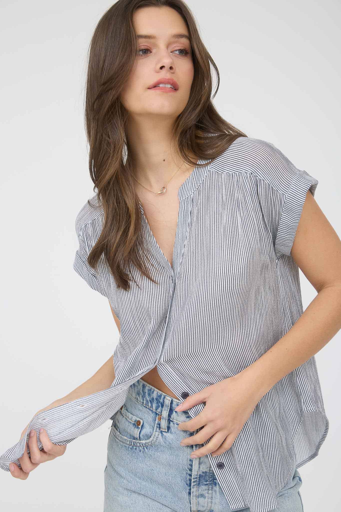 BLU PEPPER - INSTRIPE SHORT CUFF SLEEVE BUTTON DOWN SHIRT - 926 West
