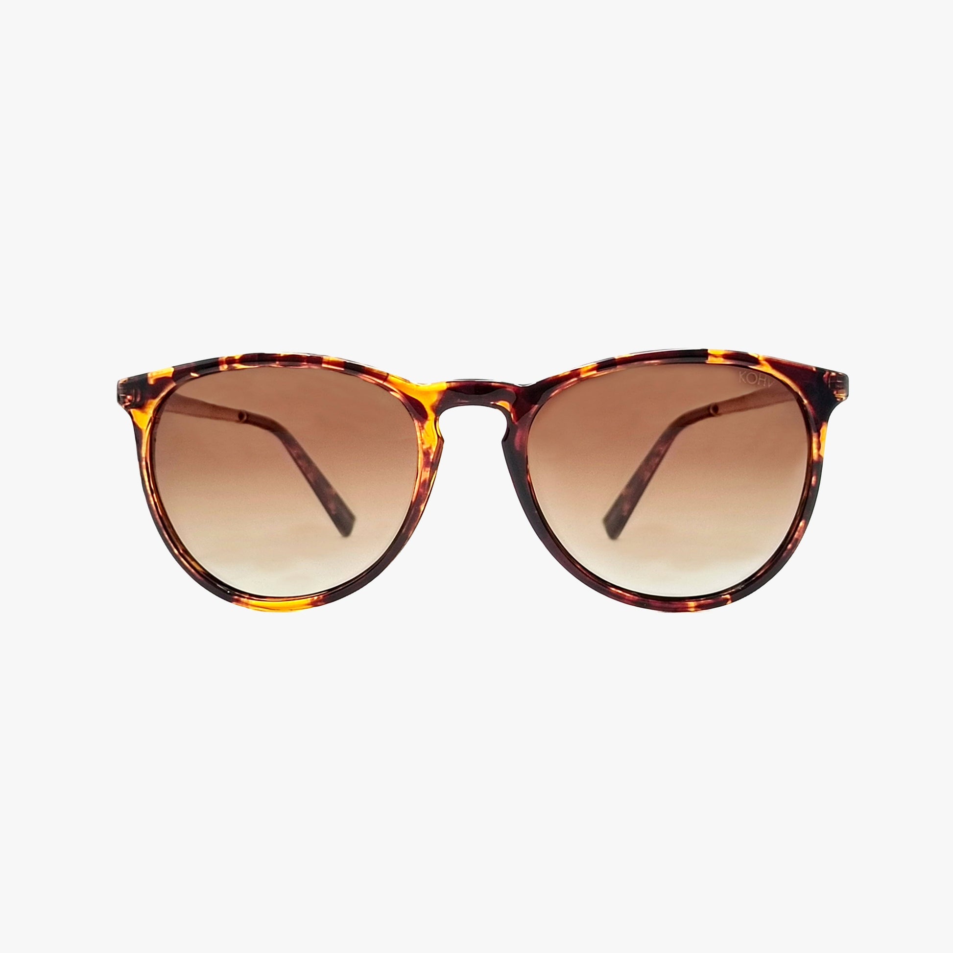 Kohv - HALE CLASSIC TORTOISE Polarized Round Fashion Sunglasses - 926 West