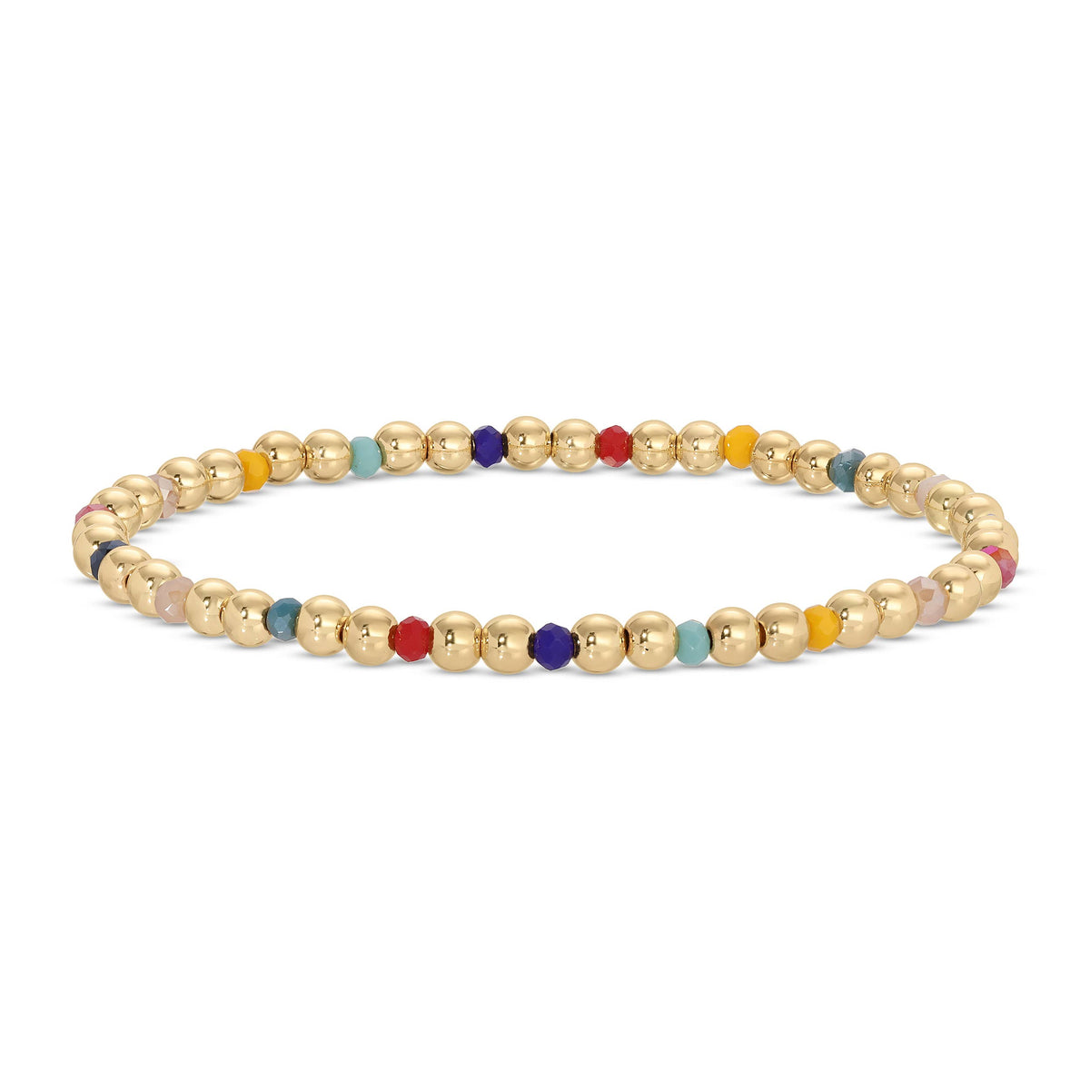 Splendid Iris 4mm Bead & Crystal Stretch Bracelets B3344