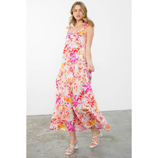 Tie Strap Floral Print Dress 926 WEST