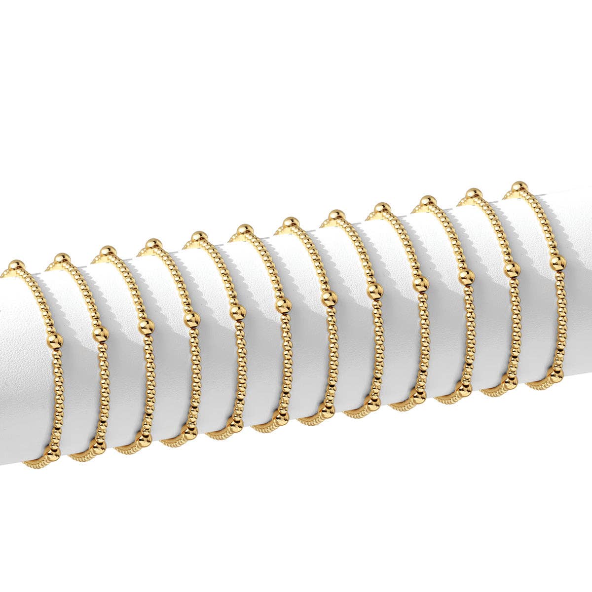 Splendid Iris - 3mm Bead With 5mm Accent Stretch Bracelet B3359 - 926 West