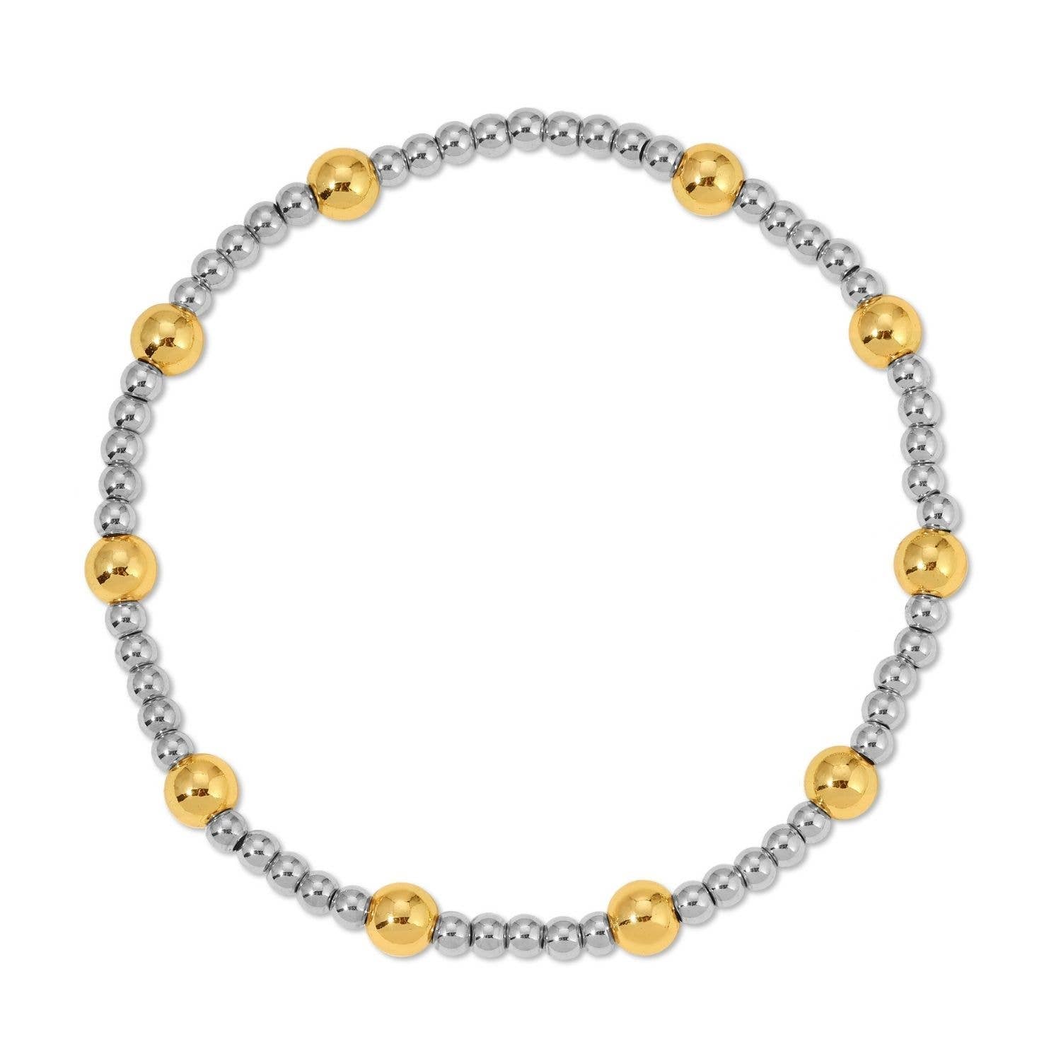 Splendid Iris Two-Tone Stretch Bracelet 3mm/5mm B3441 - 926 West