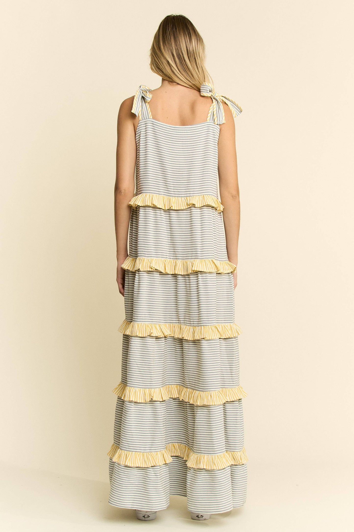 JADE BY JANE - STRIPED TWO TONE TIERED MAXI DRESS - 926 West