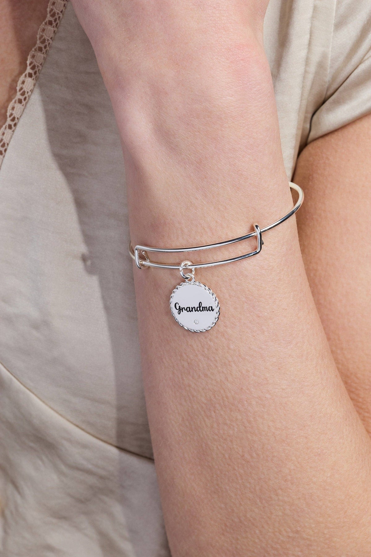 Alex & Ani Grandma 'Wise And Warm, Her Love Feels Like Home' Charm Bangle