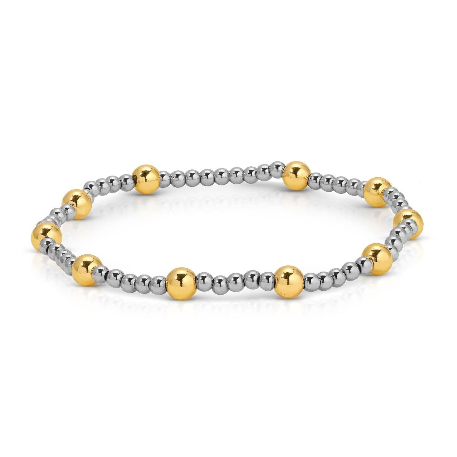 Splendid Iris Two-Tone Stretch Bracelet 3mm/5mm B3441 - 926 West