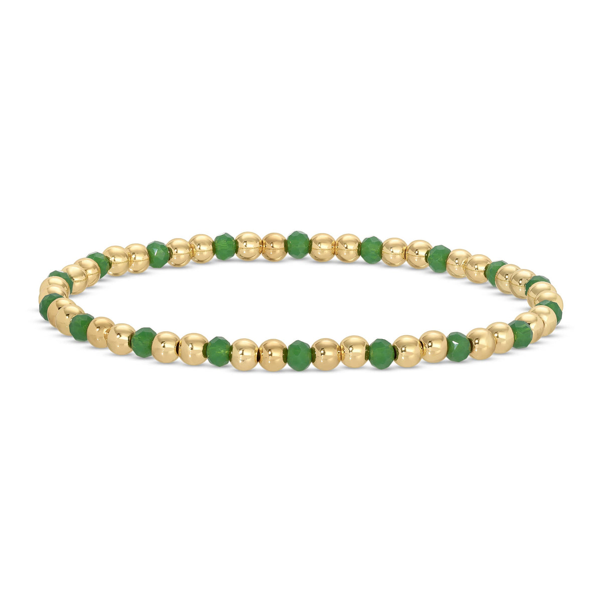 Splendid Iris 4mm Bead & Crystal Stretch Bracelets B3344