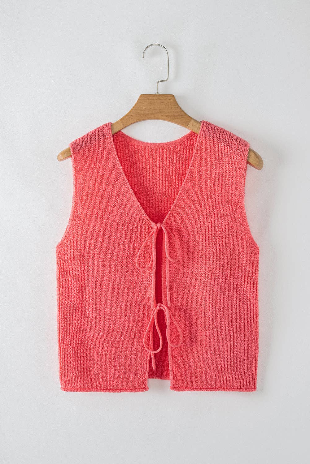 Tie Front V-Neck Summer Sweater Vest LALA LOO