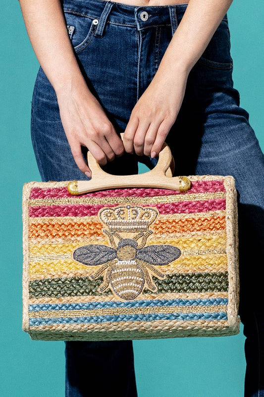 Azure-Bee Jute Tote Bag Urbanista