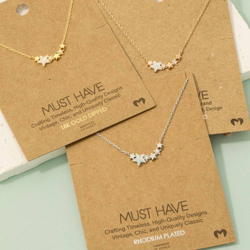 Dainty Multi Star Charm Necklace Fame Accessories