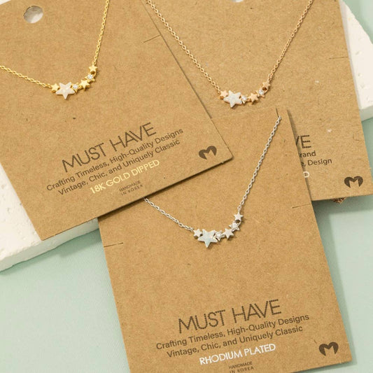 Dainty Multi Star Charm Necklace Fame Accessories