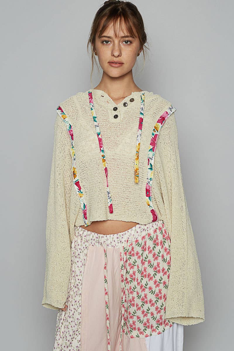 FINAL SALE-Full sleeve solid thin sweater hoodie top 926 WEST