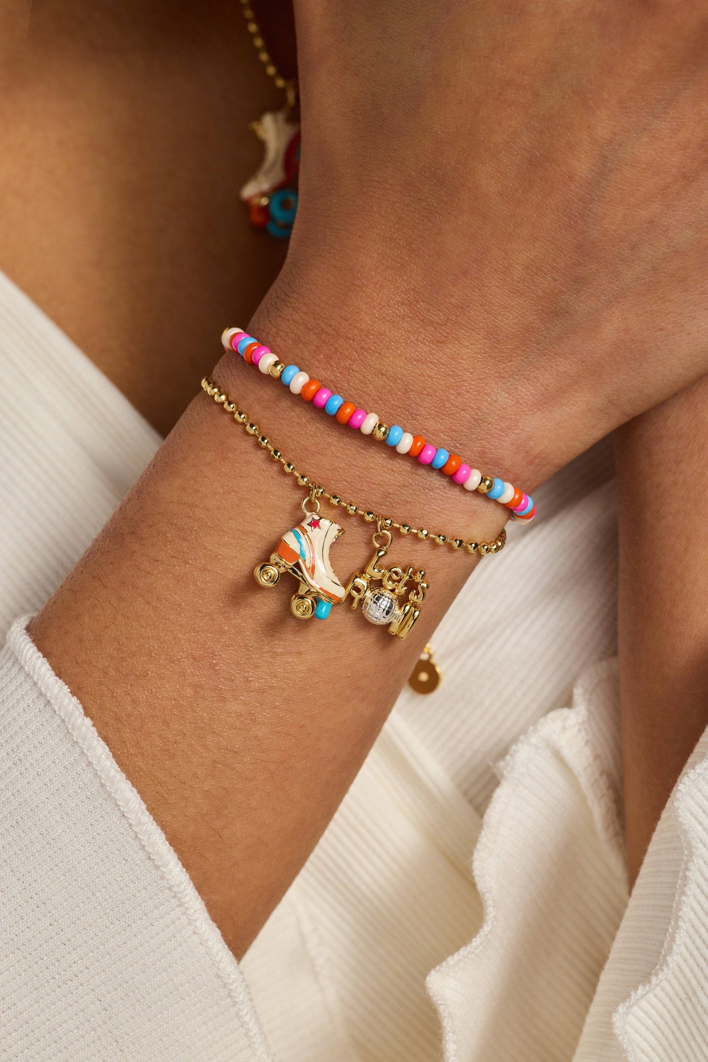 ALEX + ANI - 70s Roller Skate Double Strand Bracelet