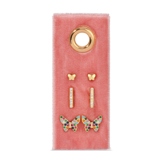 SPLENDID IRIS - Butterfly Velvet Stud Set E7451 - 926 West
