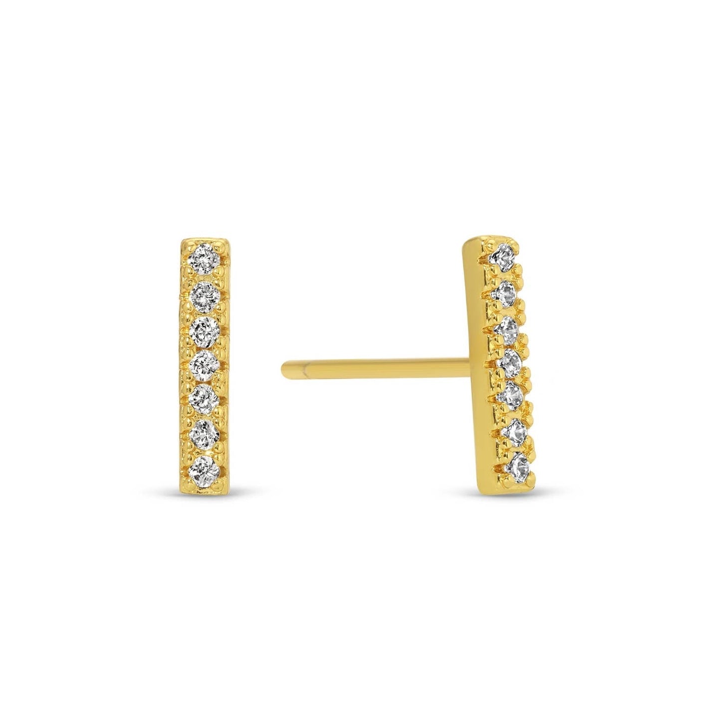 SPLENDID IRIS -Pave Bar Studs On Velvet Gift Tag - 926 West