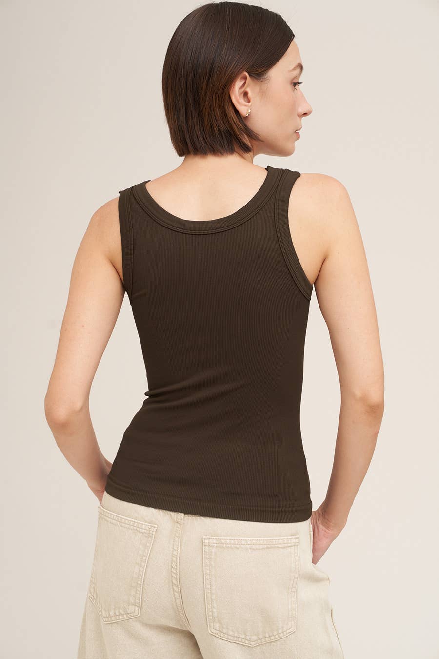 Reversible Ribbed Tank Top ONE SIZE