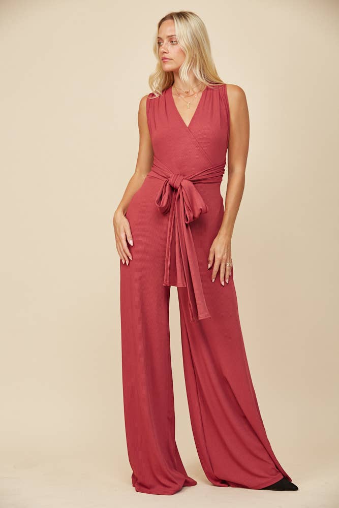 BOHO RIBBED MAGIC MULTIWEAR JUMPSUIT - MARSALA 926 WEST