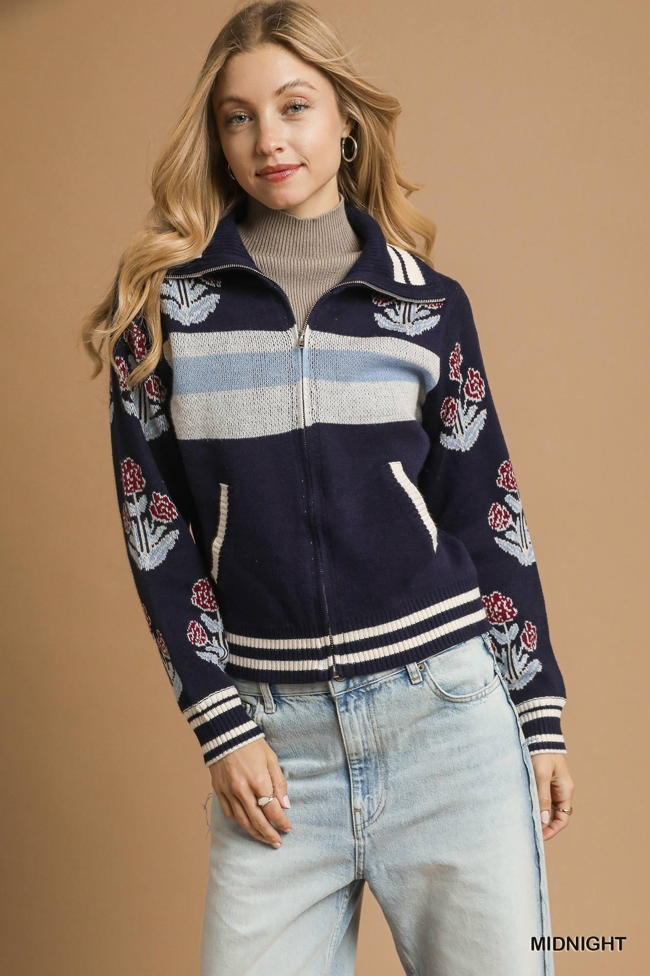UMGEE-Jacquard Single Stem Knit Jacket 926 West