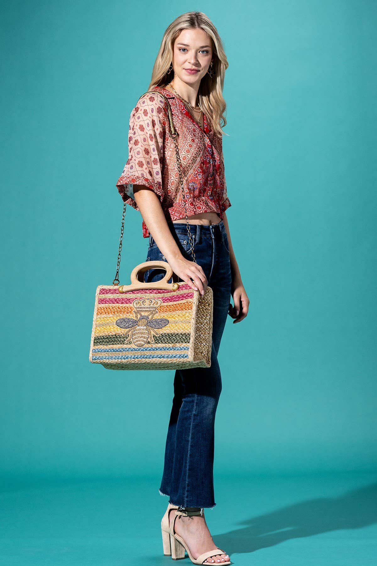 Azure-Bee Jute Tote Bag Urbanista